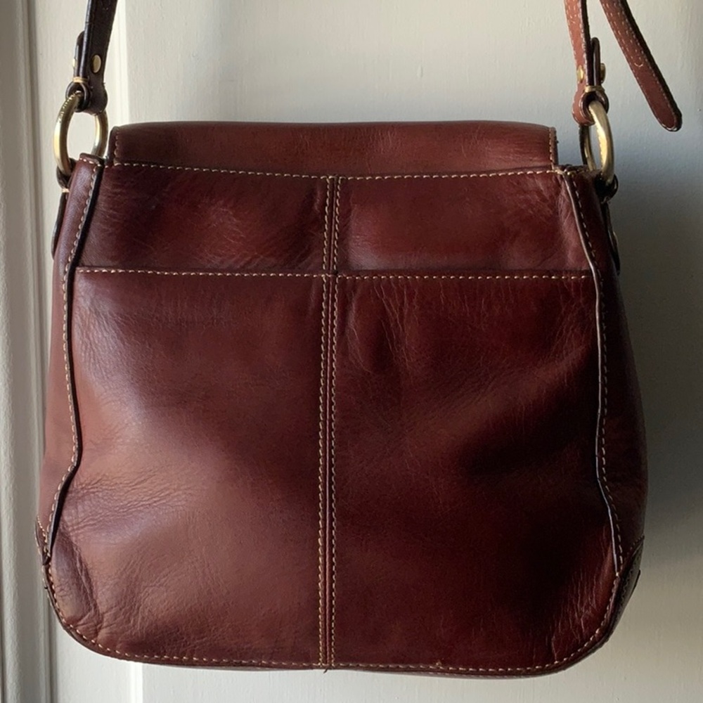 Liz Clairborne Brown Leather Crossbody - Picture 6 of 9